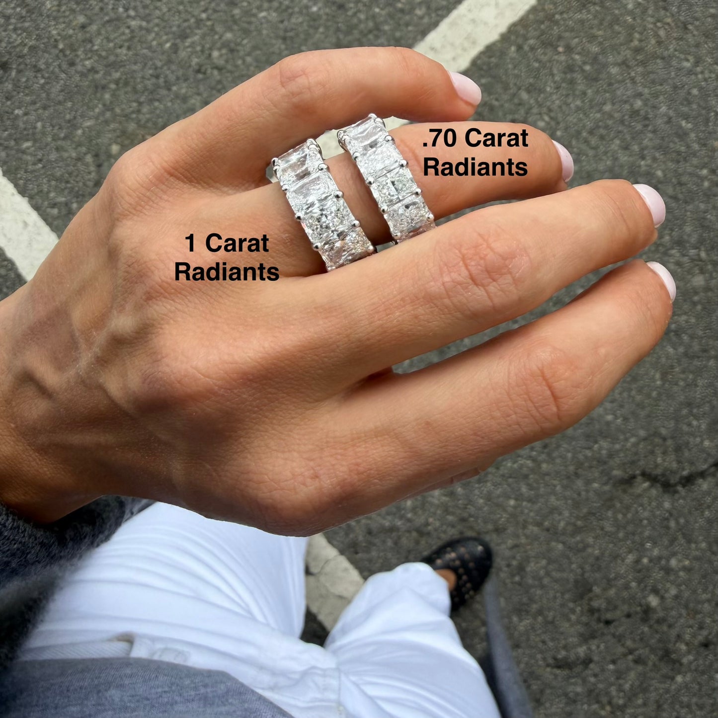 Lab Grown Radiant Diamond Eternity Band, 1 Carat Stones