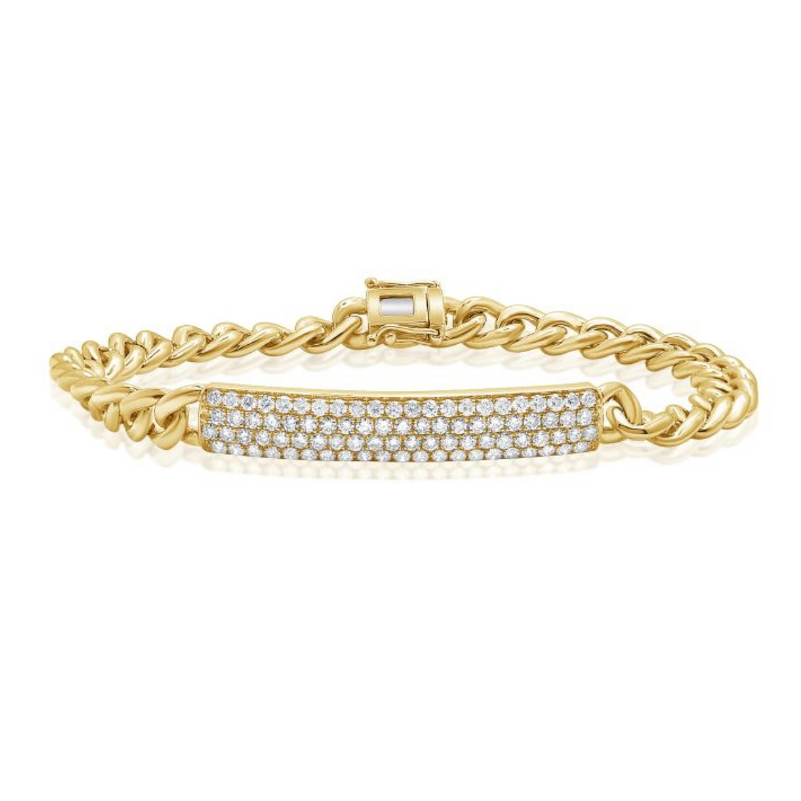 Diamond ID Bracelet on Cuban Chain