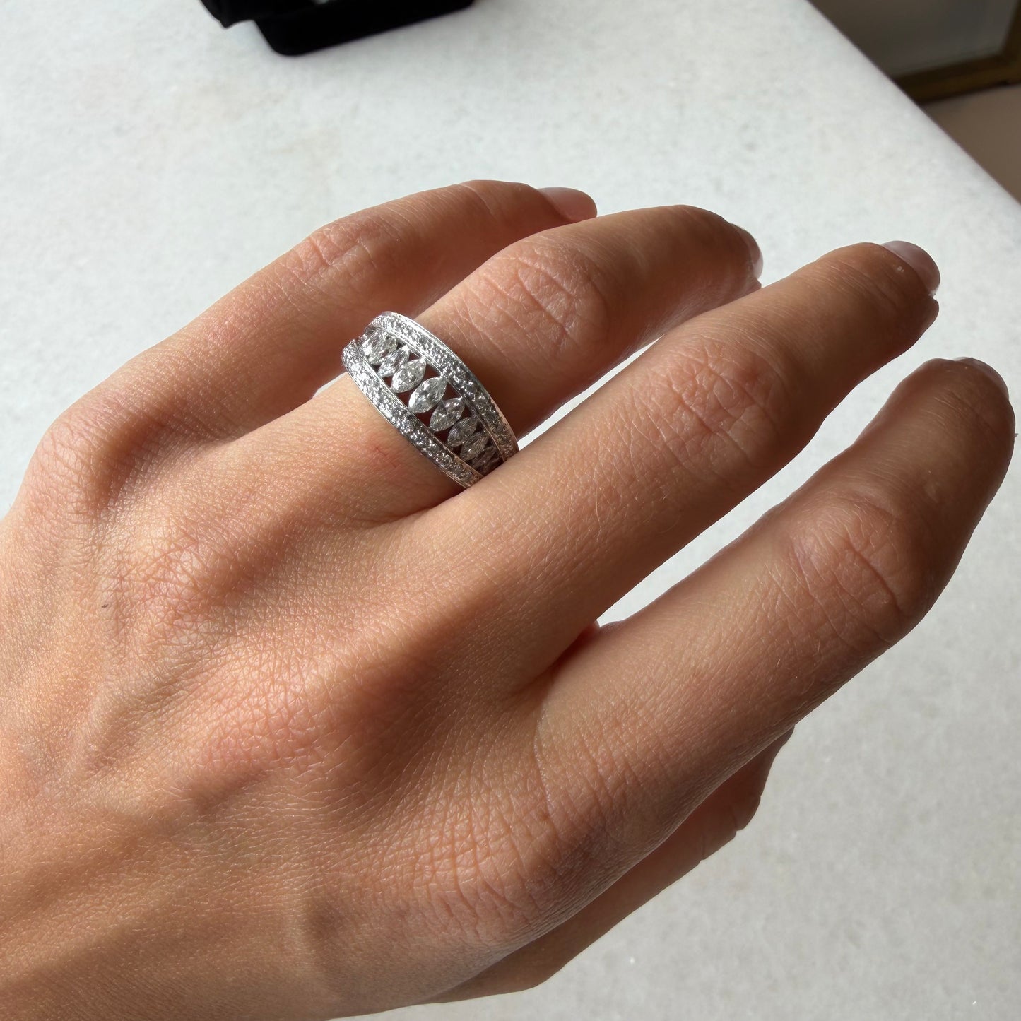 Marquee & Pave Diamond Ring