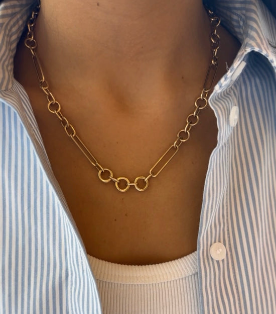 3 Interlocking Circle Necklace | 3 Combined Circle Necklaces