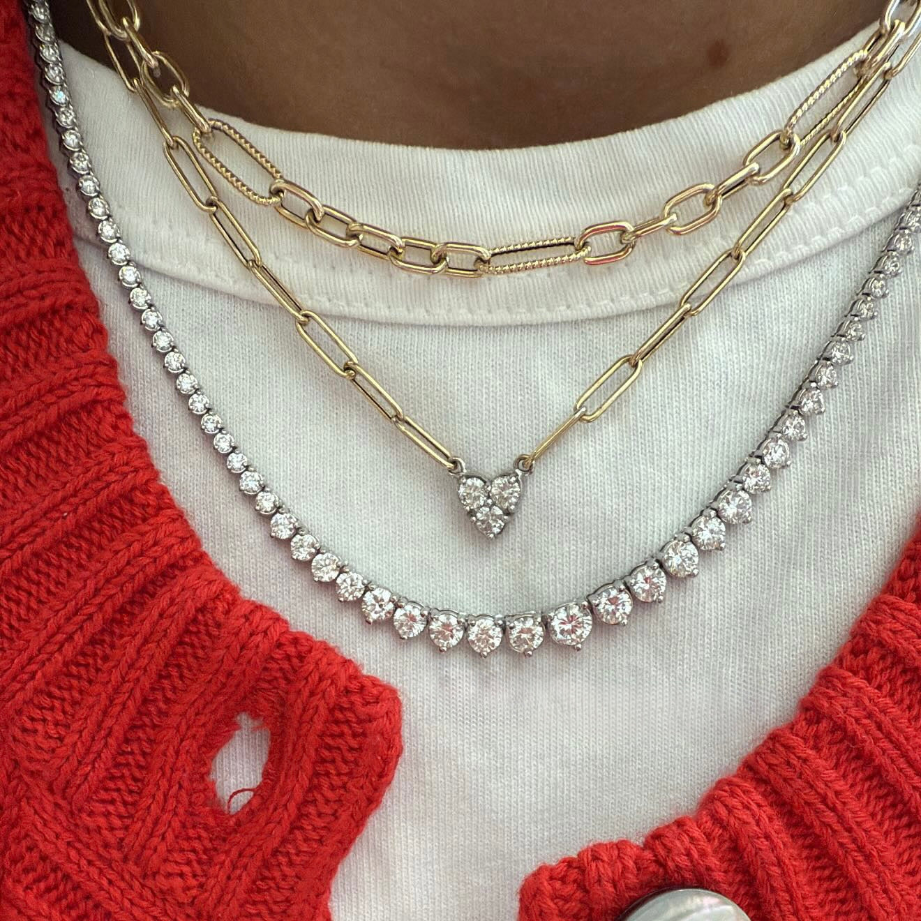 Textured Mixed Link Necklace