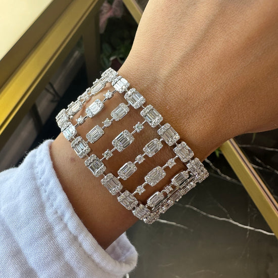 Baguette Diamonds Wide Bangle