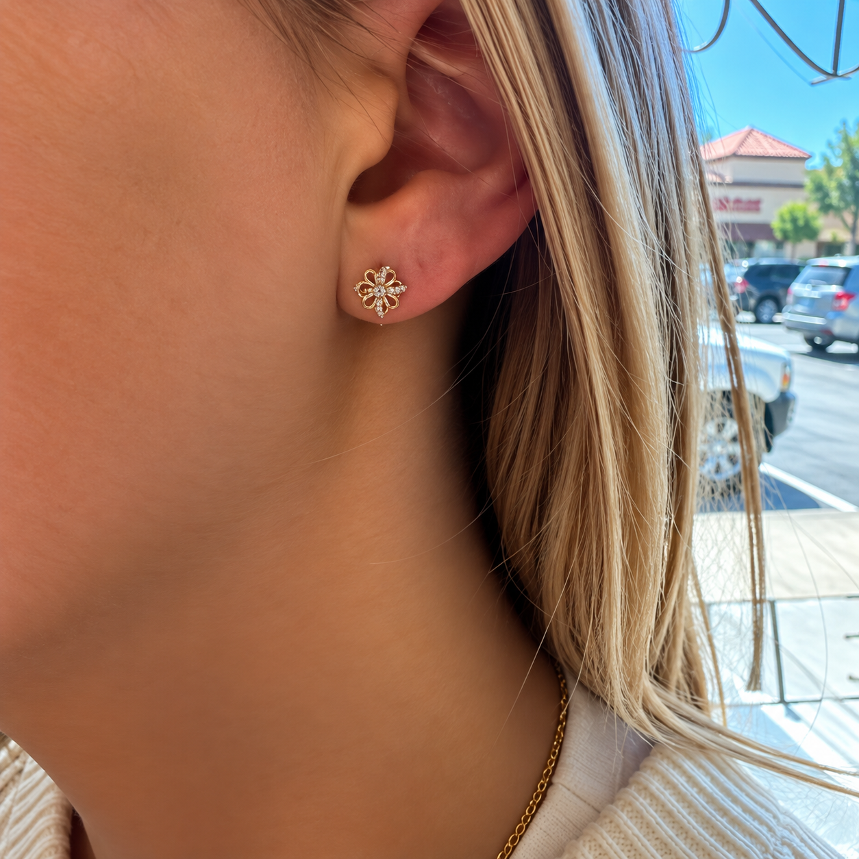 Snowflake Screwbacks baby Earring