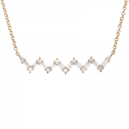 Zig Zag Diamond Bar Necklace