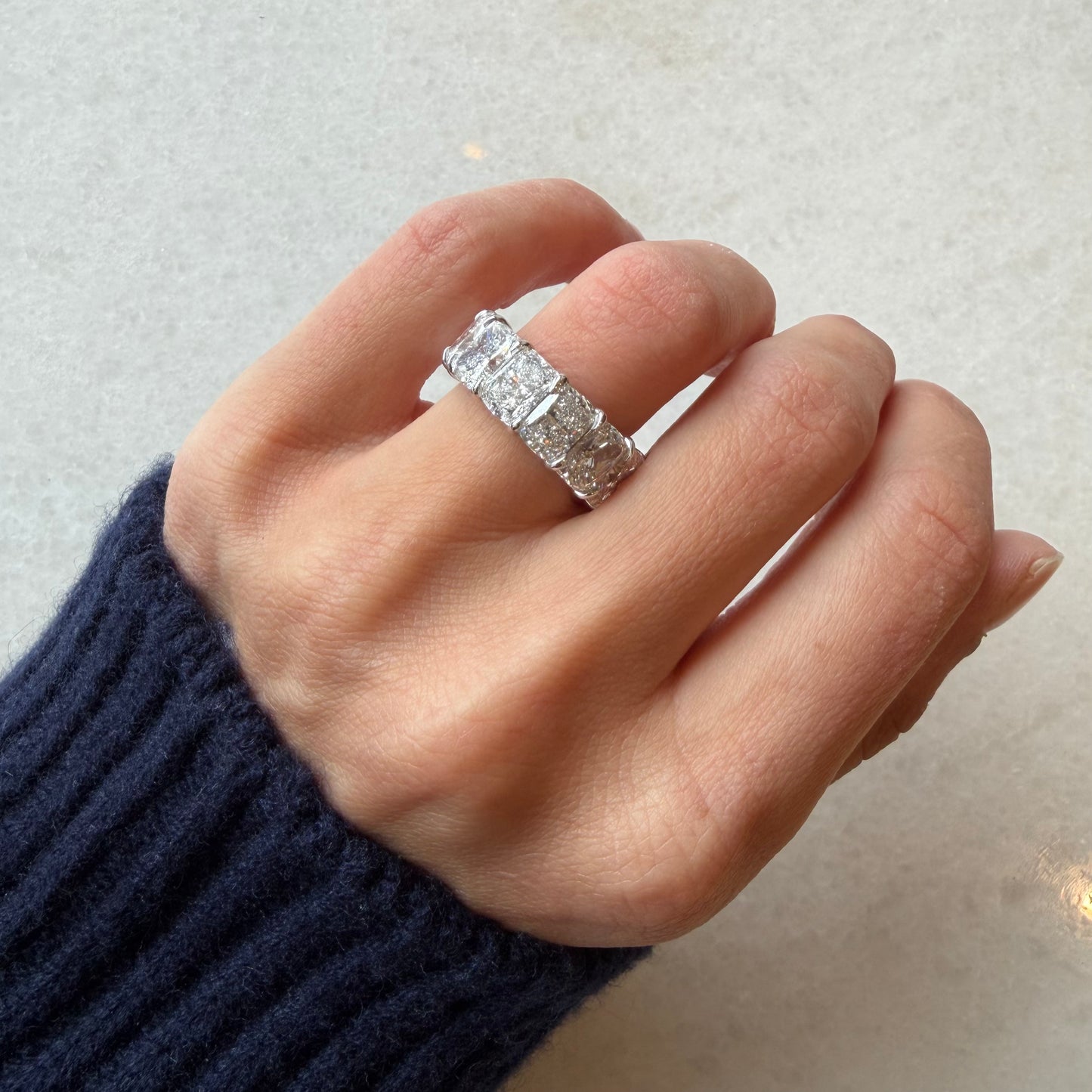 Lab Grown Cushion Diamond Eternity Band, 1 Carat Stones