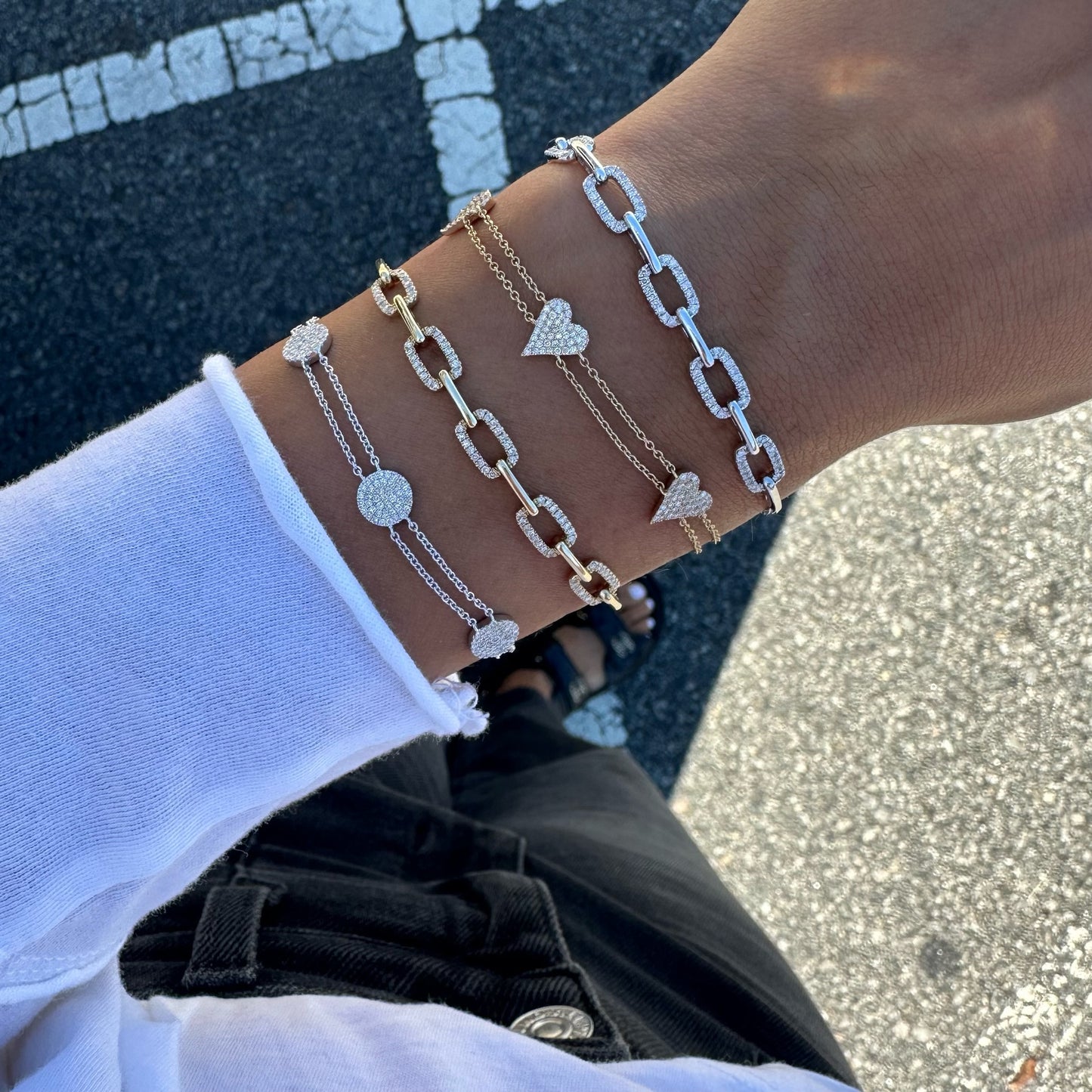 Diamond Link On Chain Bracelet