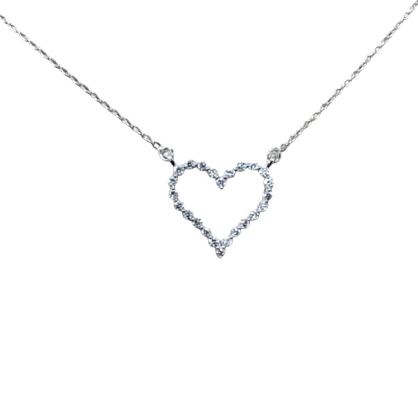 Open Diamond Heart Necklace