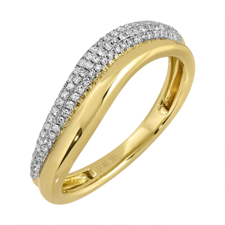 Gold & Pave Diamond Wave Ring