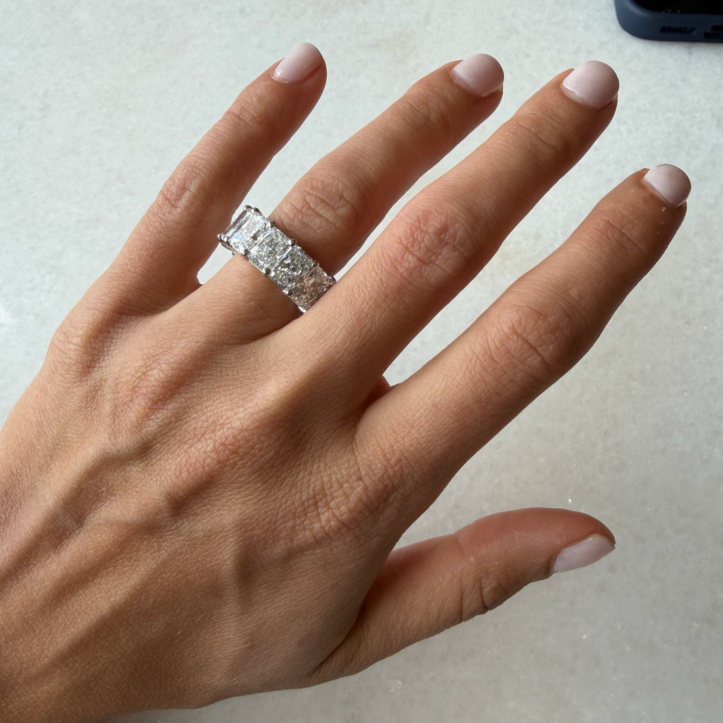Lab Grown Radiant Diamond Eternity Band, 1 Carat Stones