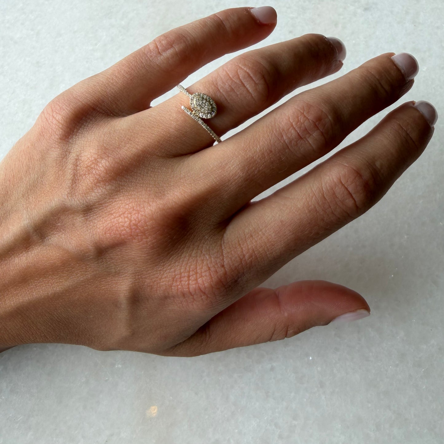 Pave Diamond Oval Wrap Ring
