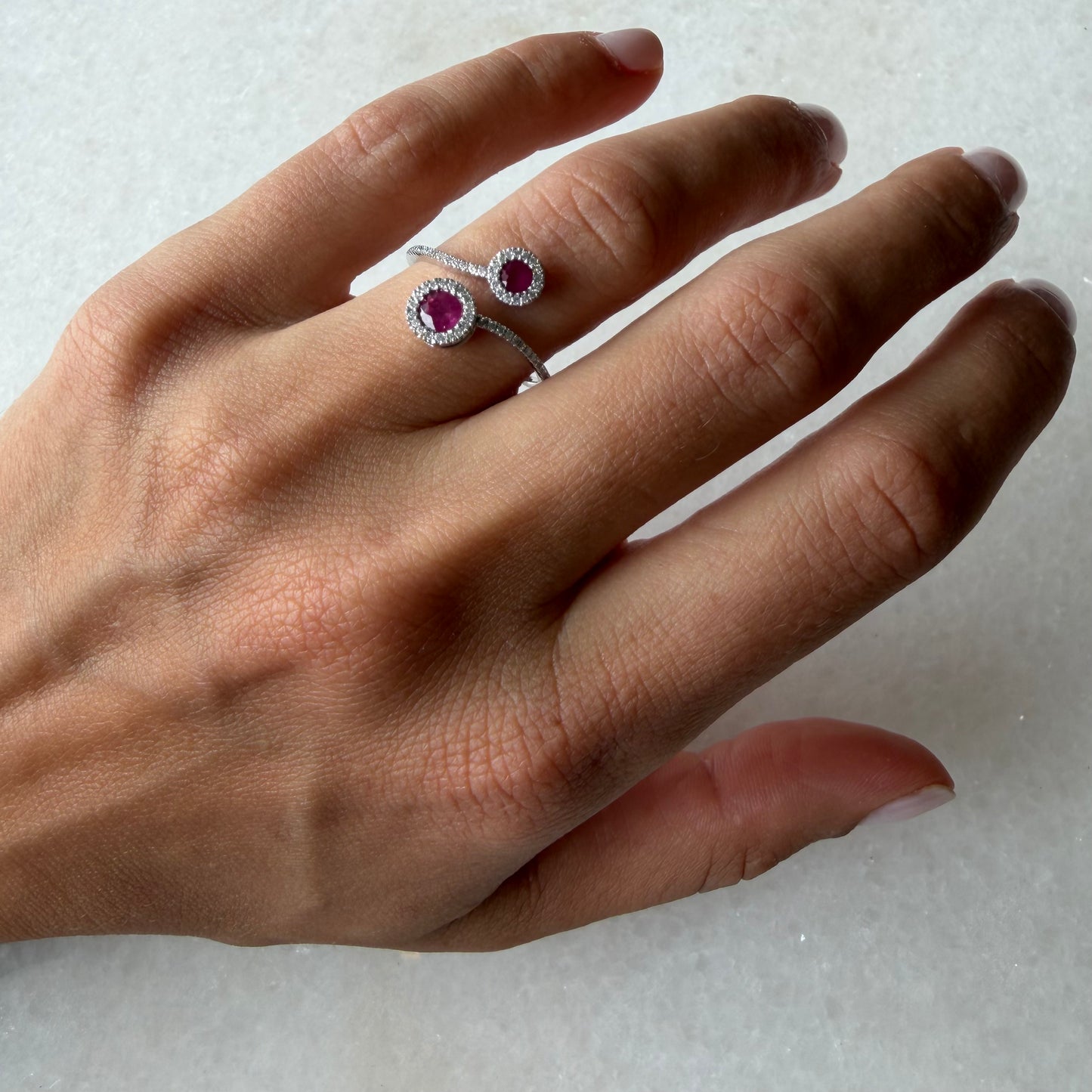 Open Diamond Ruby Discs & Pace Halo Ring