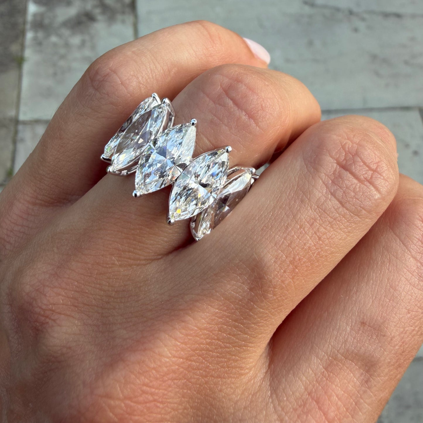 Lab Grown Marquee Diamond Eternity Band, 1.8 Carat Stones