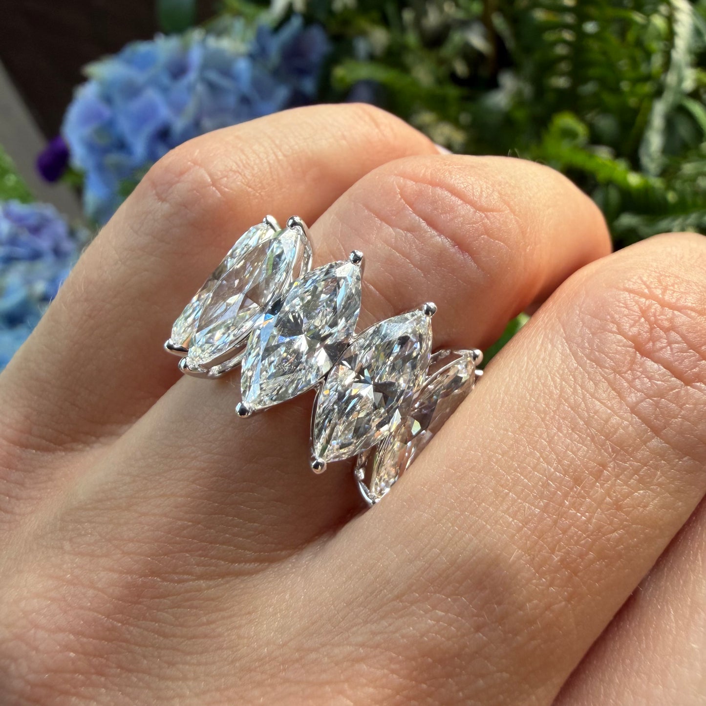 Lab Grown Marquee Diamond Eternity Band, 1.8 Carat Stones