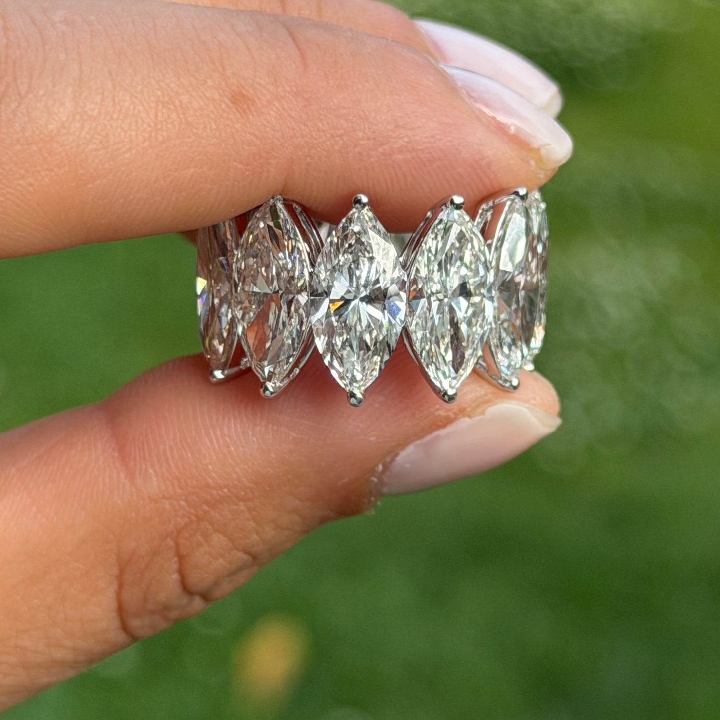 Lab Grown Marquee Diamond Eternity Band, 1.8 Carat Stones