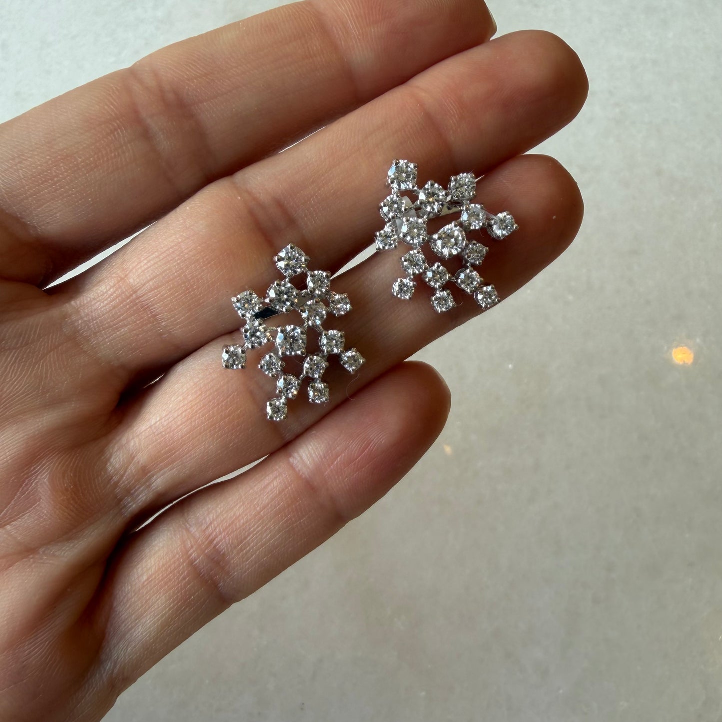 Scattered Lab Diamond Cluster Earrings