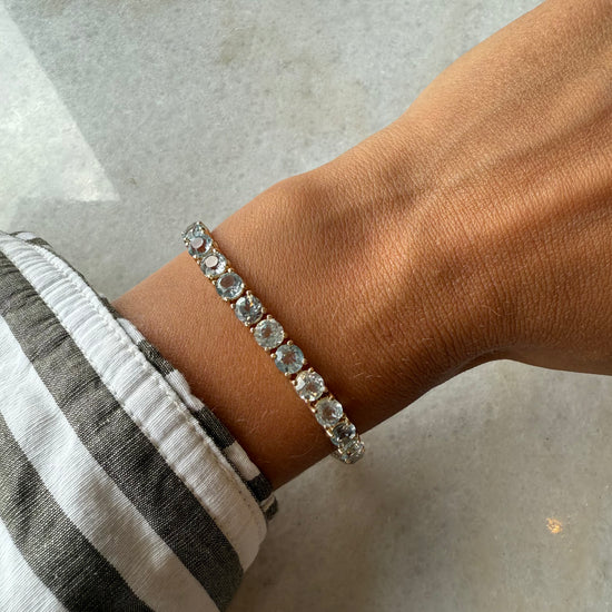 5MM Sky Blue Topaz Tennis Bracelet