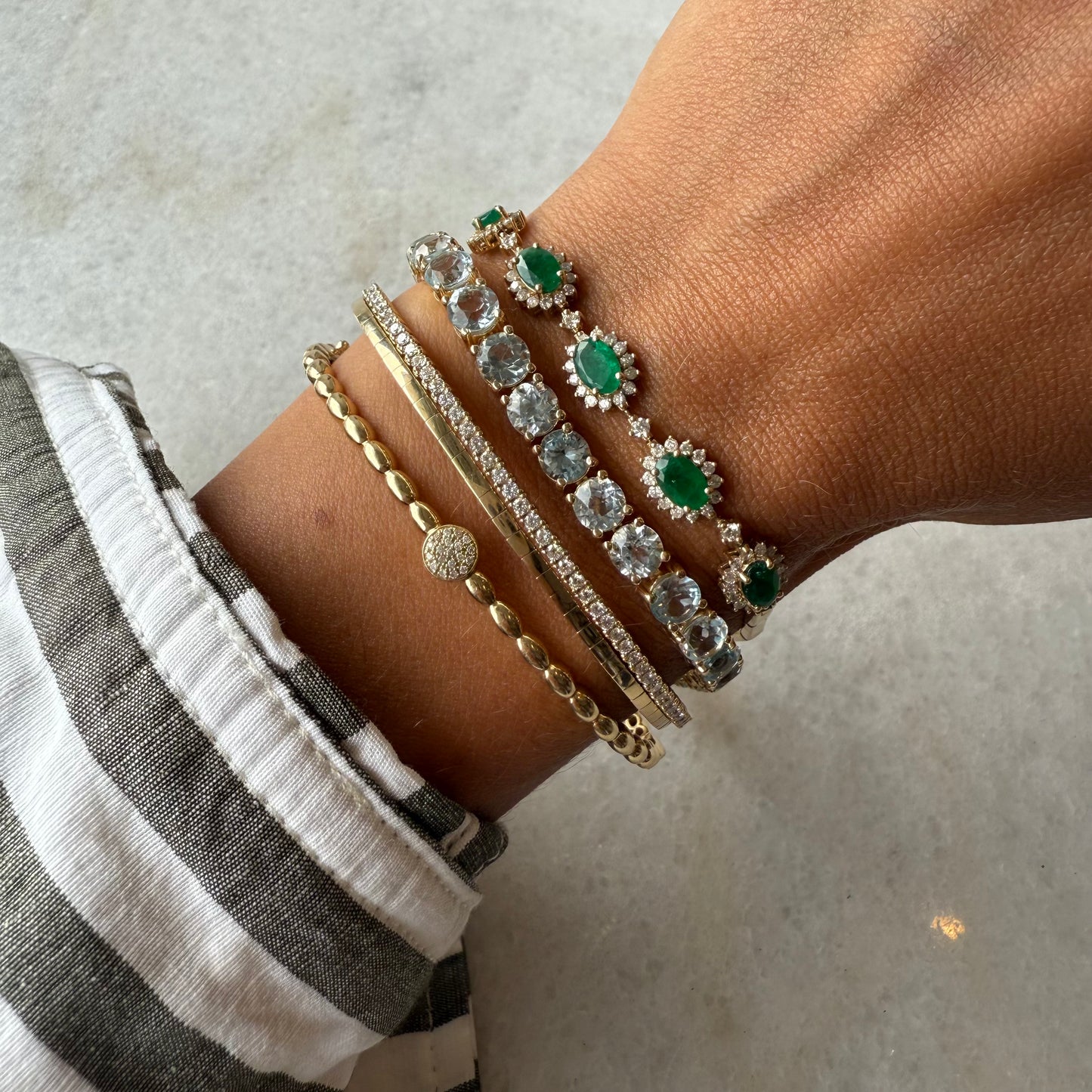 Diamond & Gold Criss Cross Flex Bangle