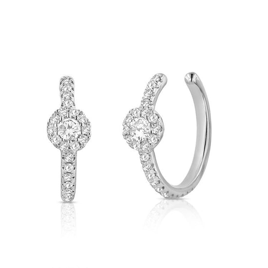 Diamond Ear Cuff with Small Disc