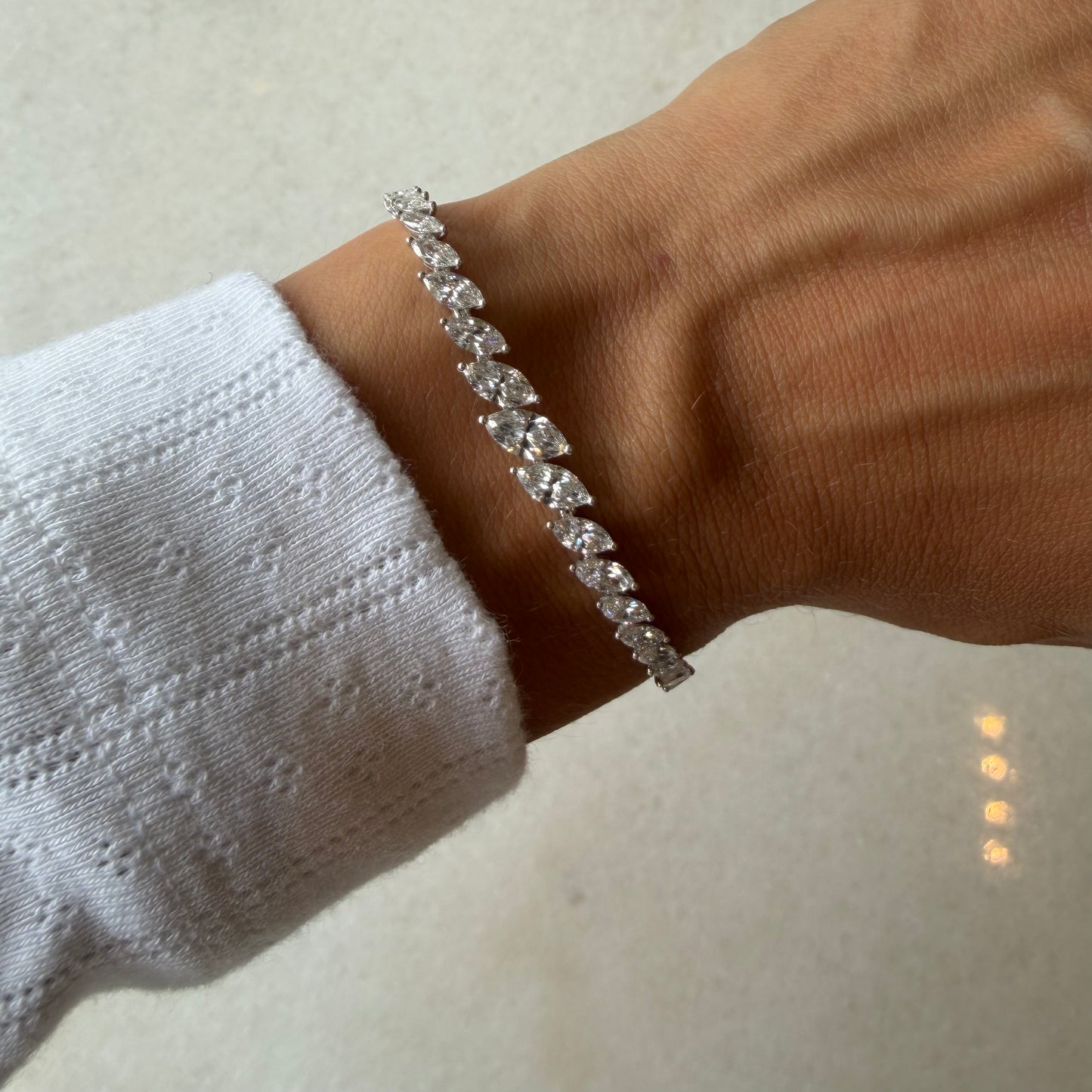 Lab Diamond Graduated Marquee Tennis Bracelet