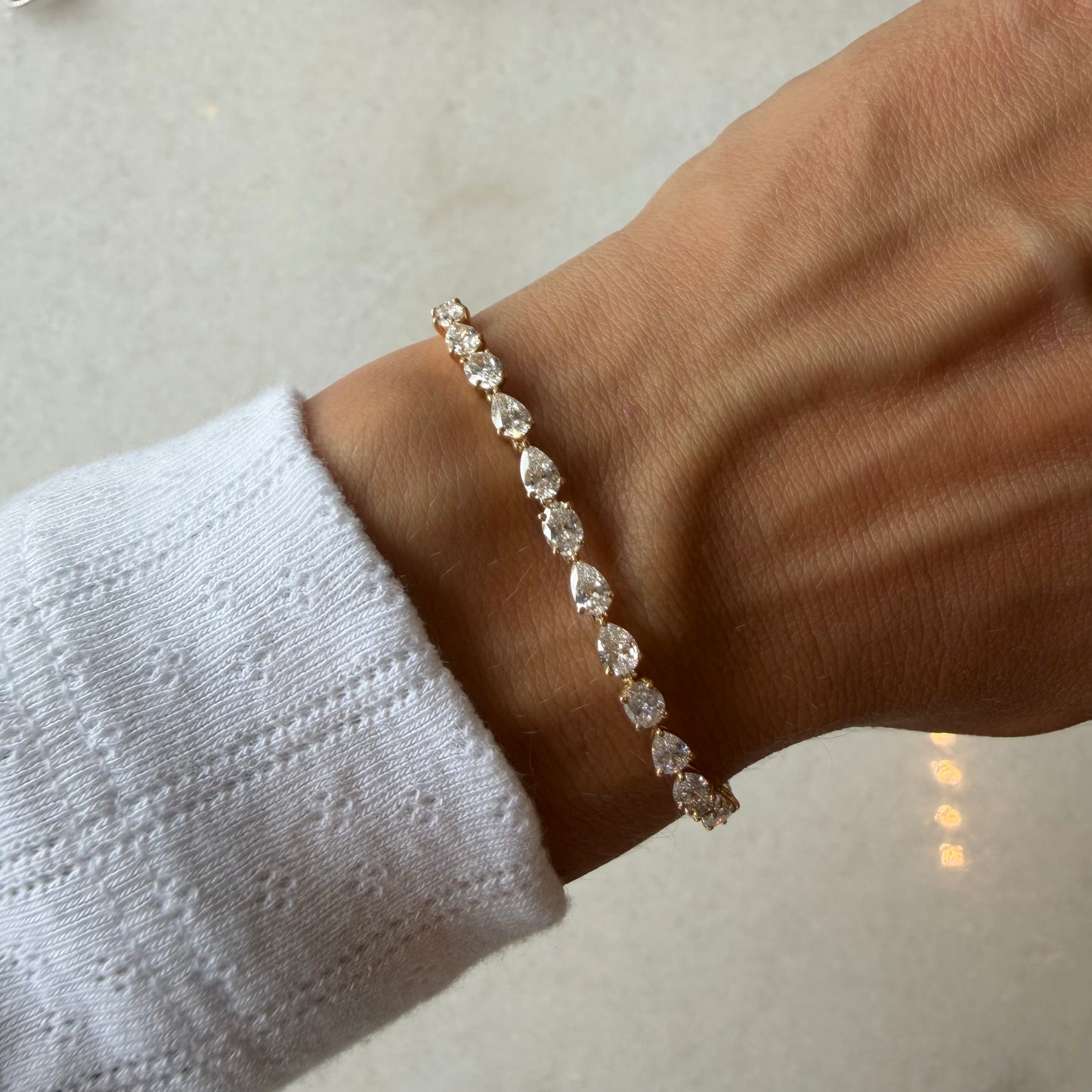 Lab Grown Diamond Pear & Oval Tennis Bracelet
