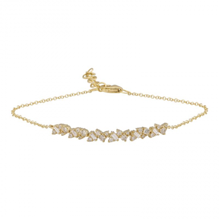 Mixed Diamond Shape On Chain Bracelet