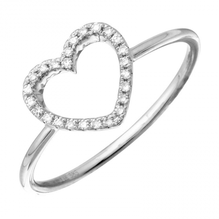 Pave Diamond Open Heart Ring