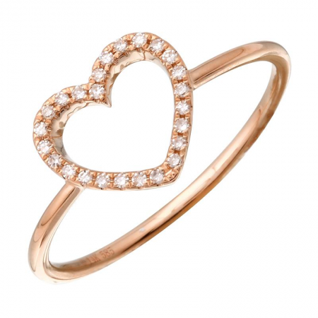 Pave Diamond Open Heart Ring