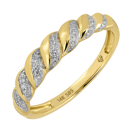 Gold & Diamond Croissant Ring