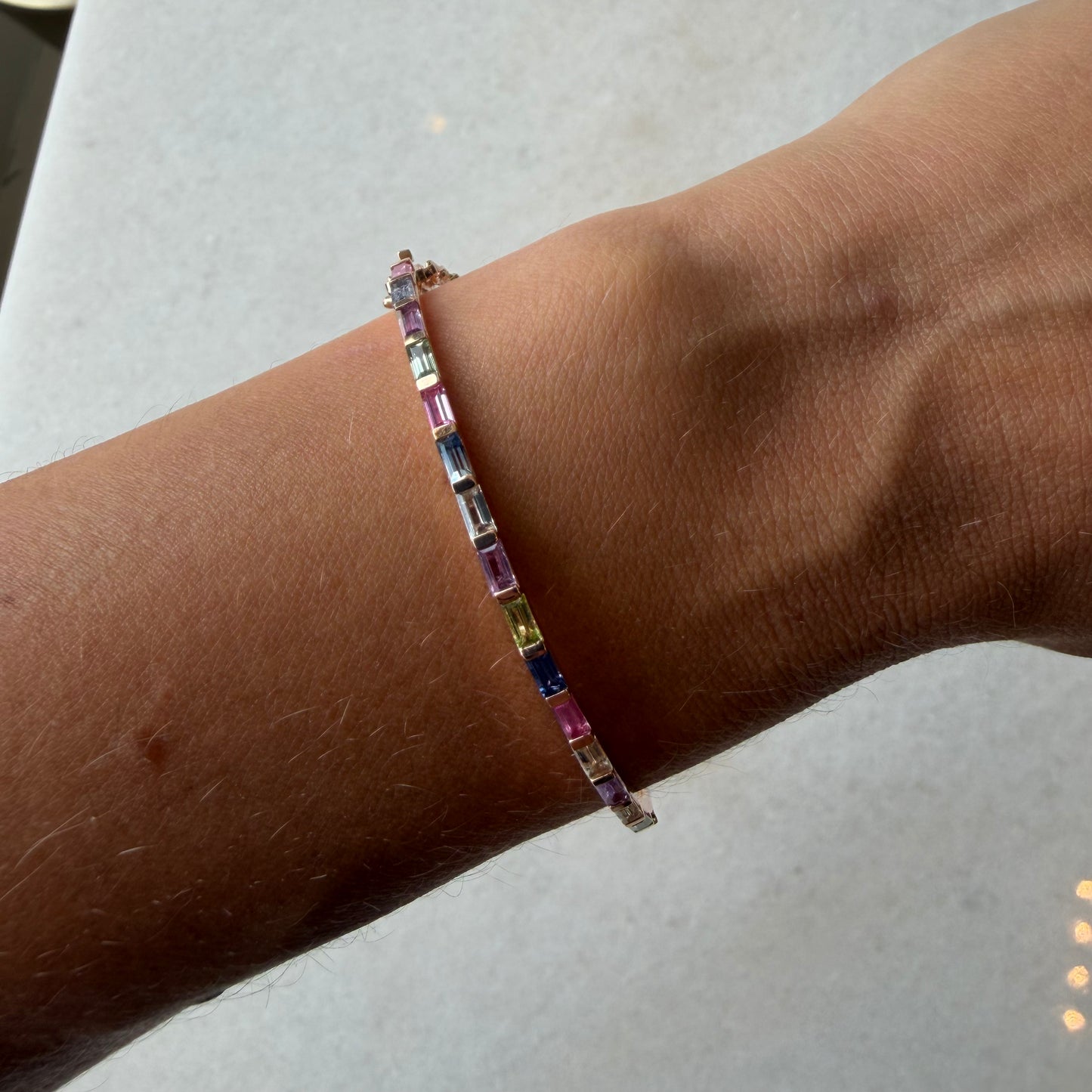 Pastel Stone & Rose Gold Bangle