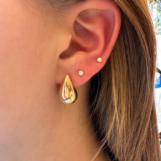 Bubble Gold Pear Earrings