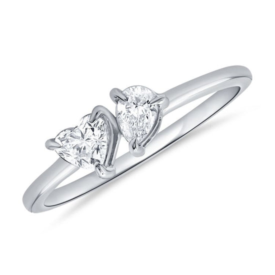 Bezel Heart & Pear Diamond Ring