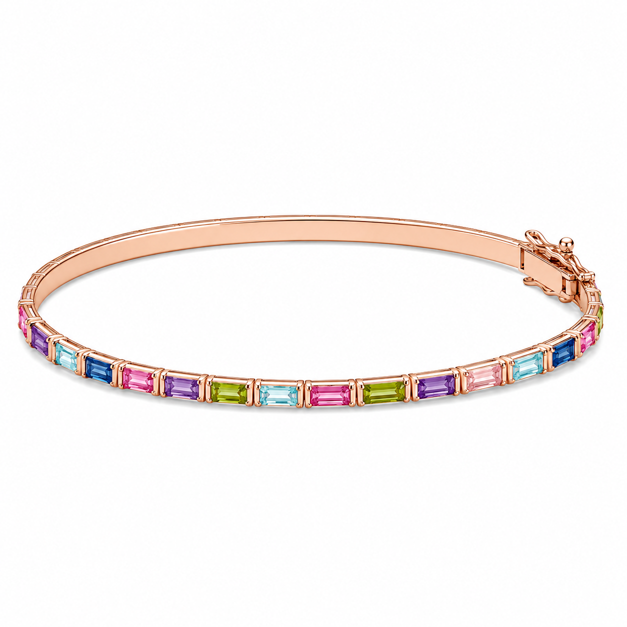 Pastel Stone & Rose Gold Bangle