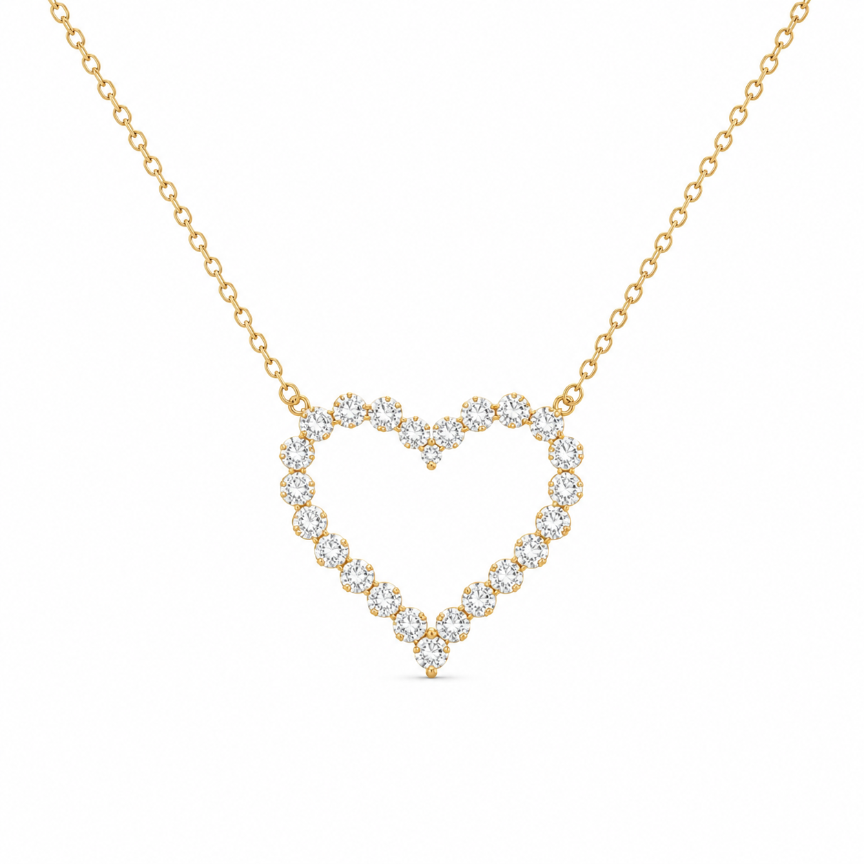 Open Diamond Heart Necklace