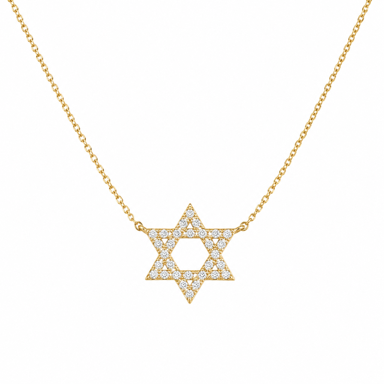 VBJ Small LAB Diamond Magen David Necklace