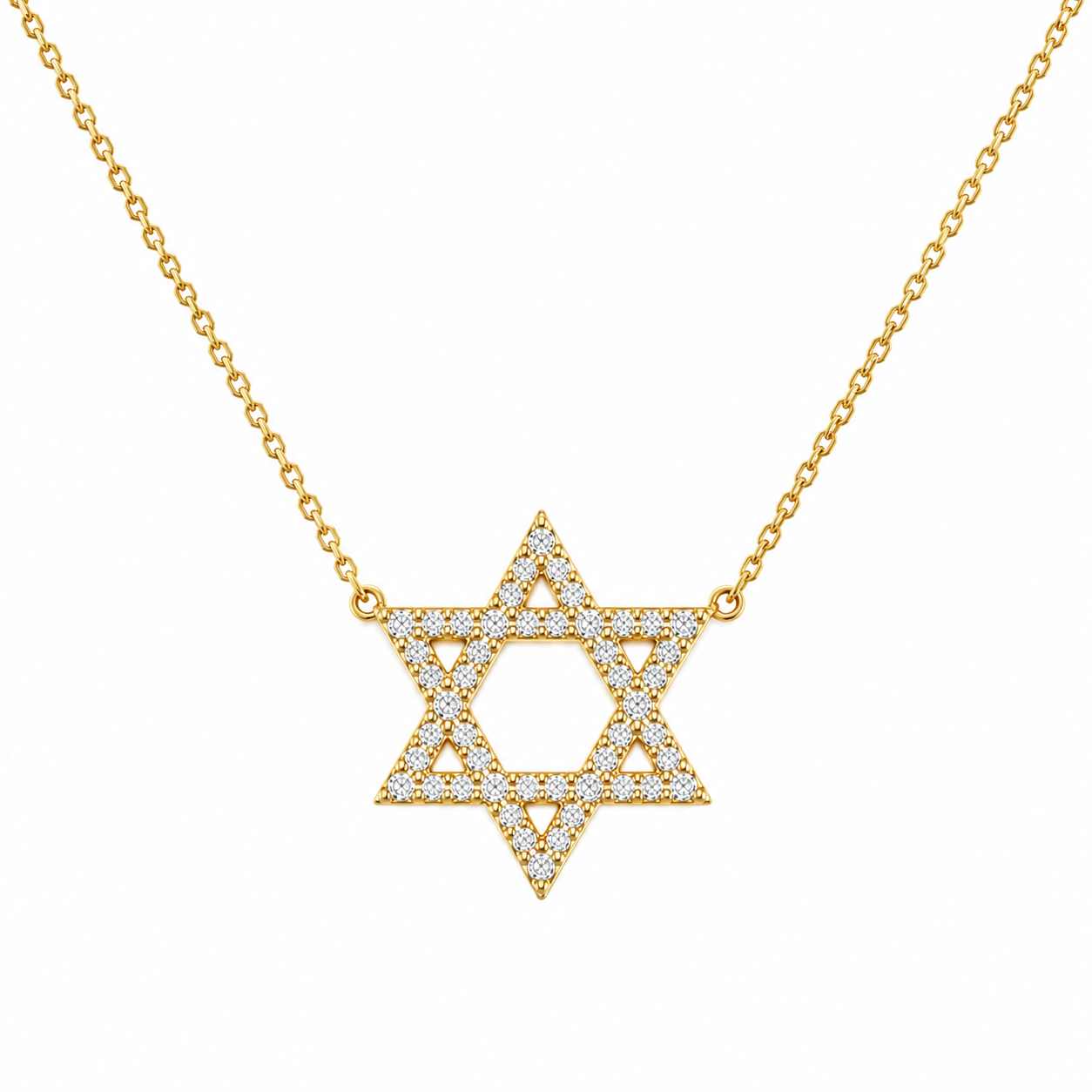VBJ Medium LAB Diamond Magen David Necklace