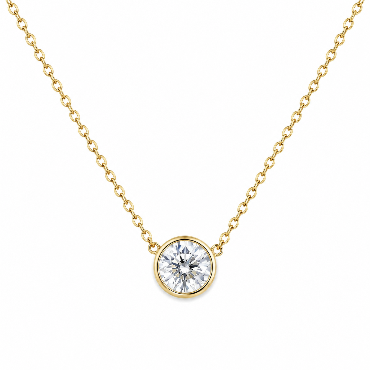 Moissanite Bezel Necklace
