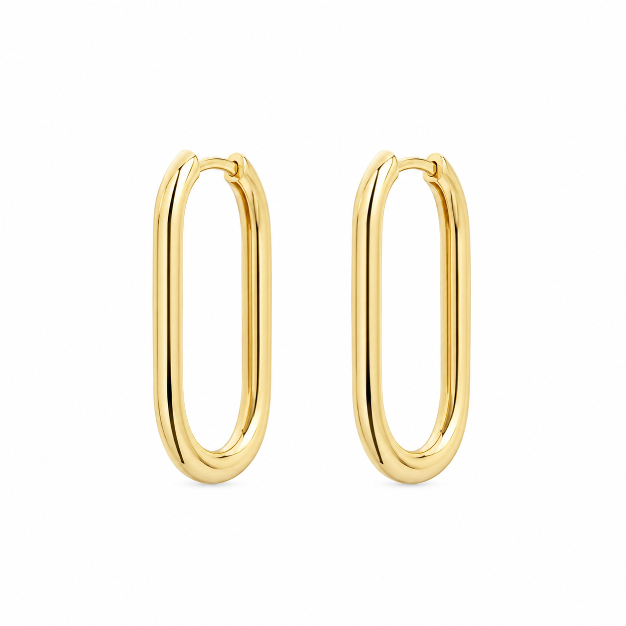 Gold Oval Hoops