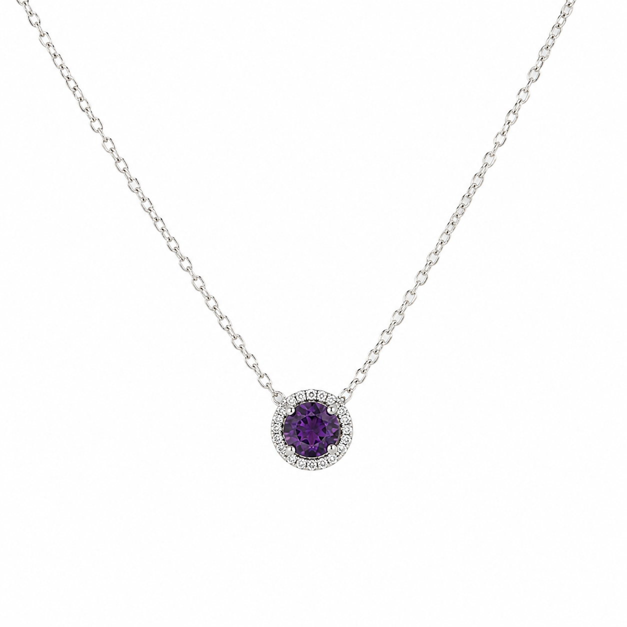 Diamond & Purple Amethyst Necklace