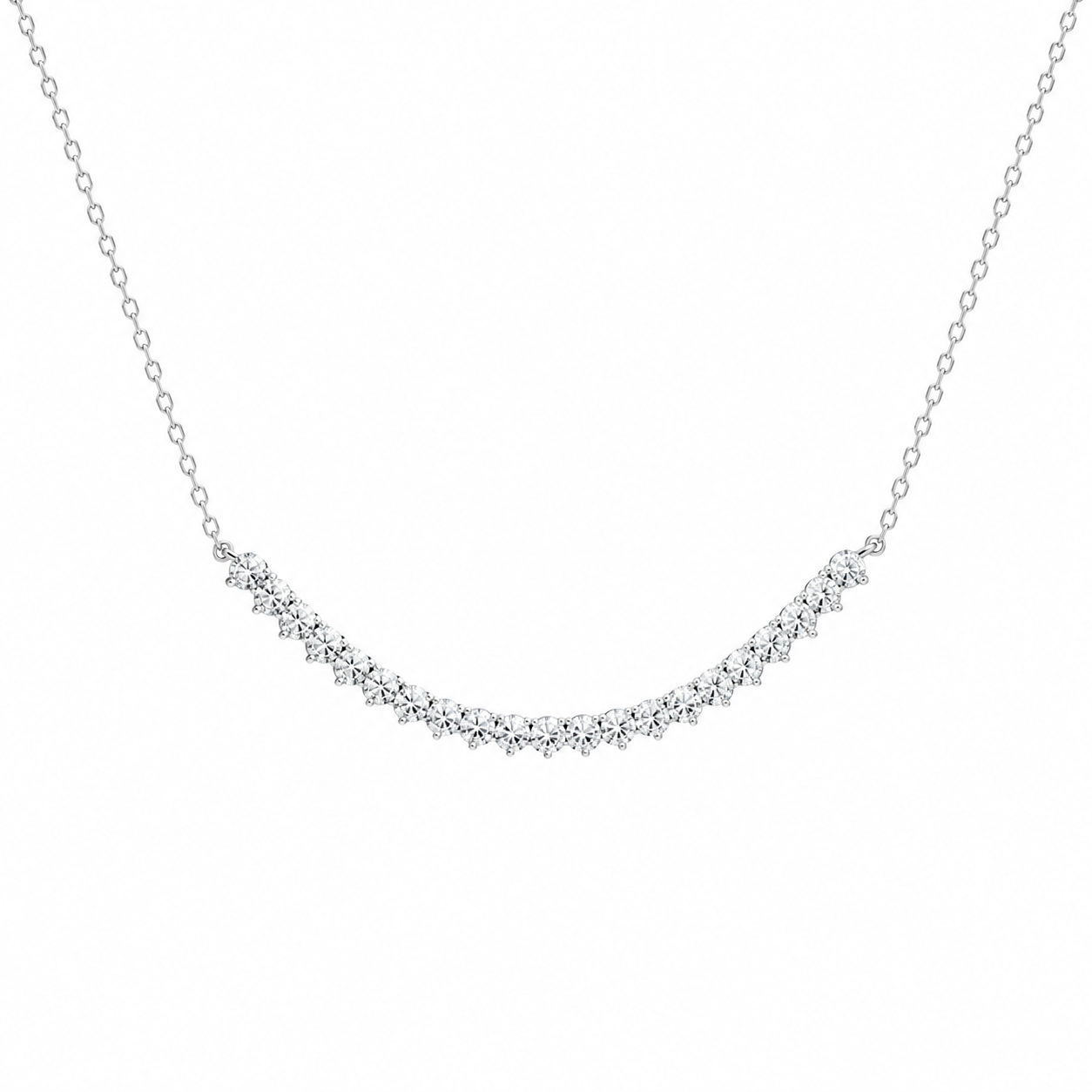 Diamond Curved Bar Necklace