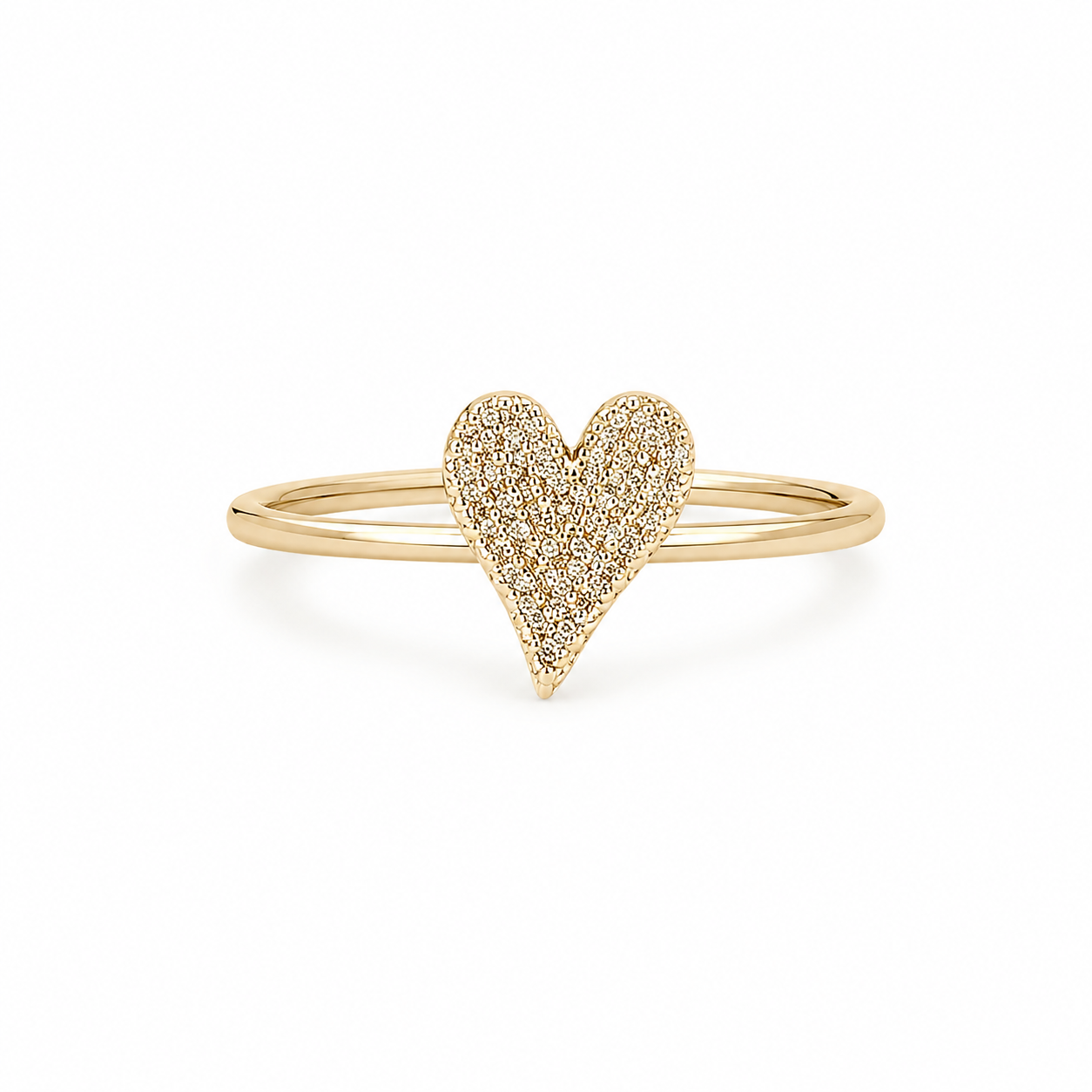Mini Pave Diamond Heart Ring
