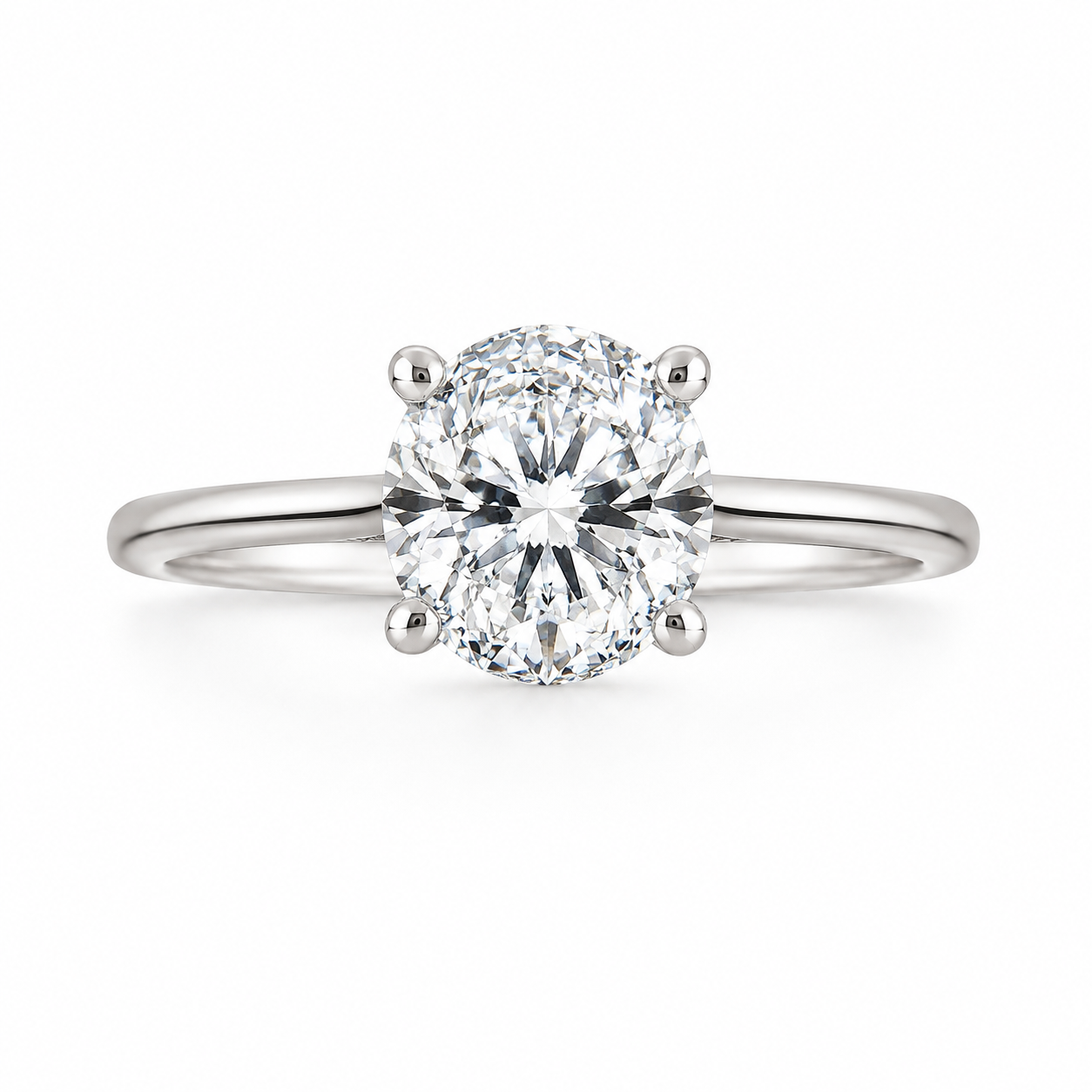 Round Lab Grown Engagement Ring