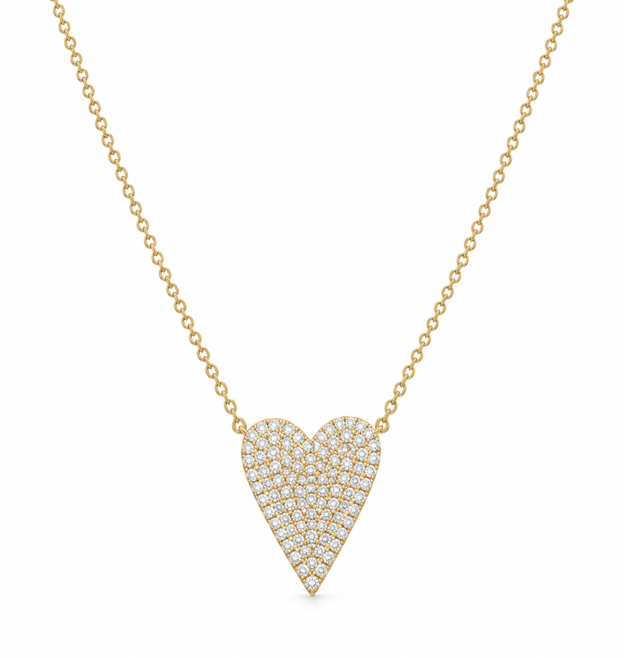 Pave Diamond Heart Necklace