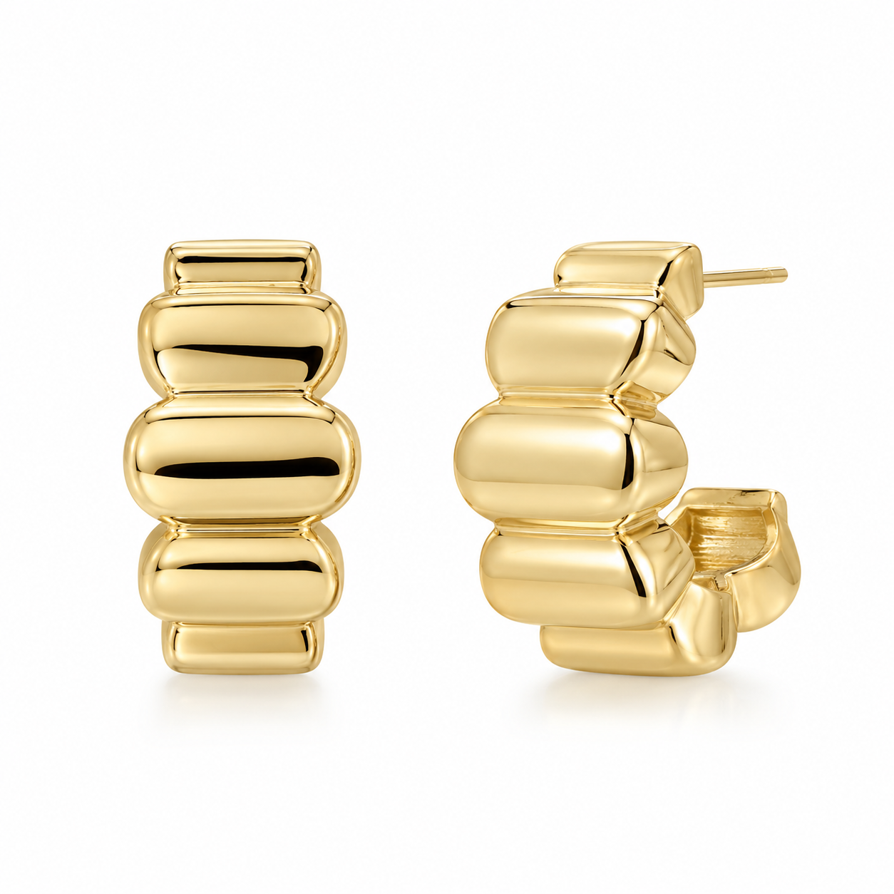 Sculpted Gold Hoop Earrings