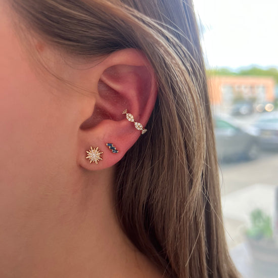 Small Diamond Starburst Earrings (9mm)