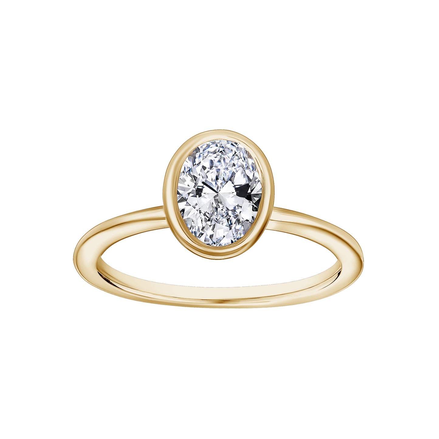 Lab Grown Oval in Bezel Engagement Ring