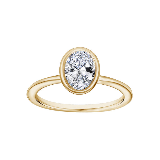 Lab Grown Oval in Bezel Engagement Ring