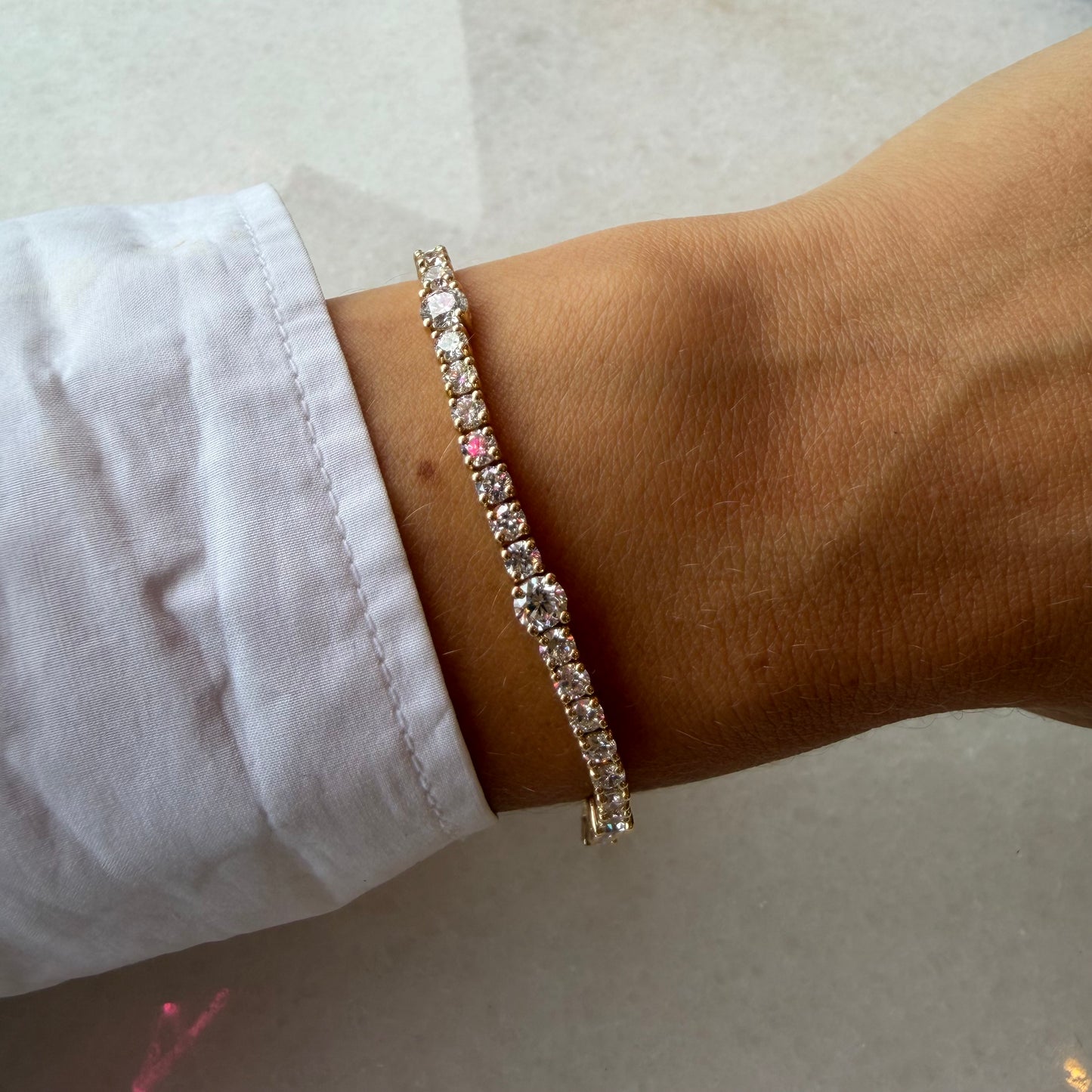 Lab 5 Station Diamond Tennis Bracelet