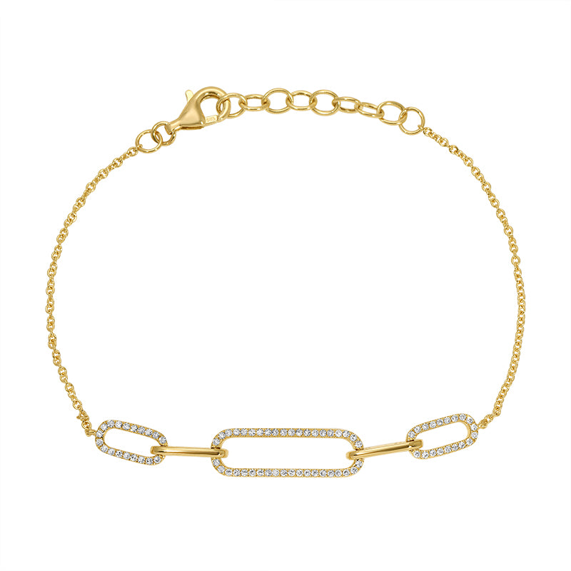Gold & Diamond Links Bracelet