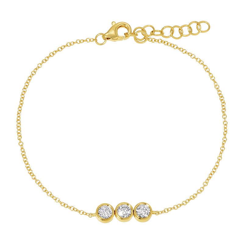 3 Lab Diamond Bezel Bracelet