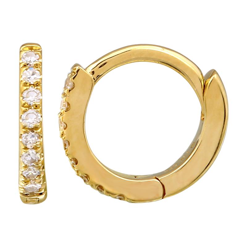 8MM Pave Diamond Huggies